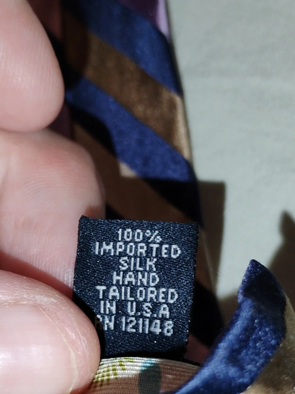 Ted Baker Striped Silk Tie in Navy and Pink
